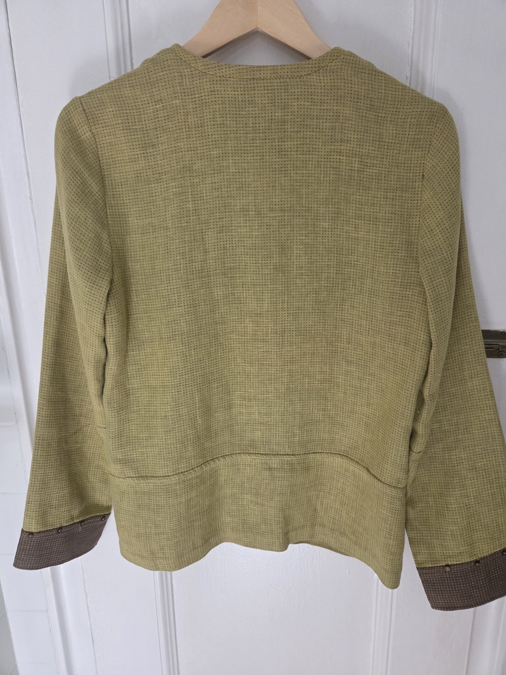 Sigrid Olsen Sport Olive Green Textured Button Jacket - Picture 2 of 9